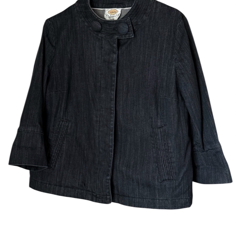 Talbots Dark Blue Jean Jacket Classic Structured Design